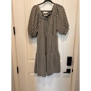 Polagram Baltic Oversized Bubble Sleeve Dress Small Black Ivory